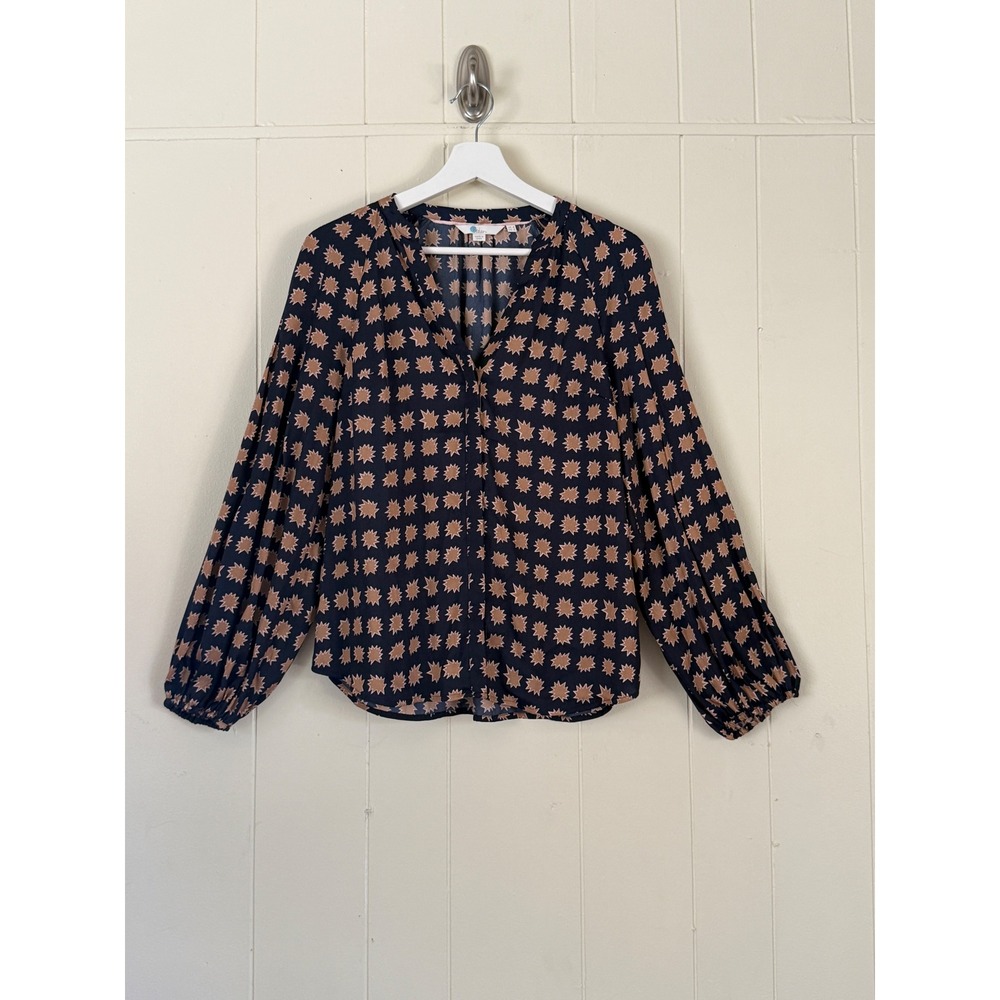 Boden Womens Harriet Starburst Print Balloon Sleeve Blouse Size 4 Dark Academia